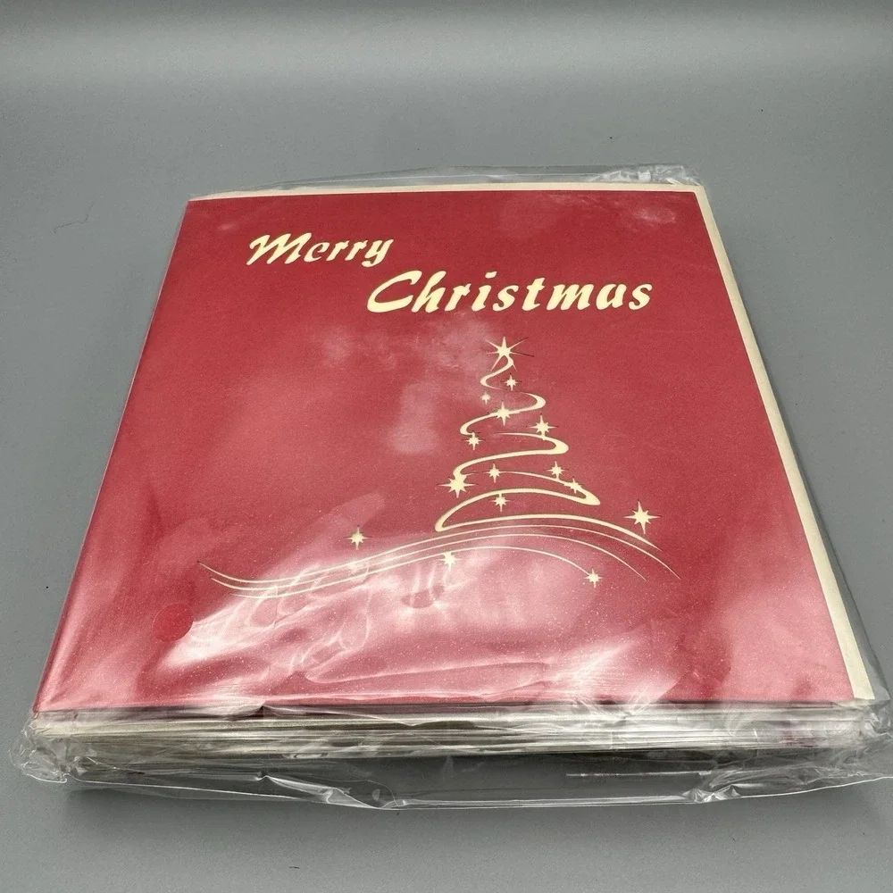 10 Pack 3D Pop‎ Up Christmas Tree Paper Card Xmas Greeting Holiday Lovely Gifts